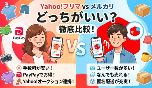 【紹介コードあり】Yahoo!フリマとメルカリの違いを比較｜手数料・売れやすさ・デメリットまで